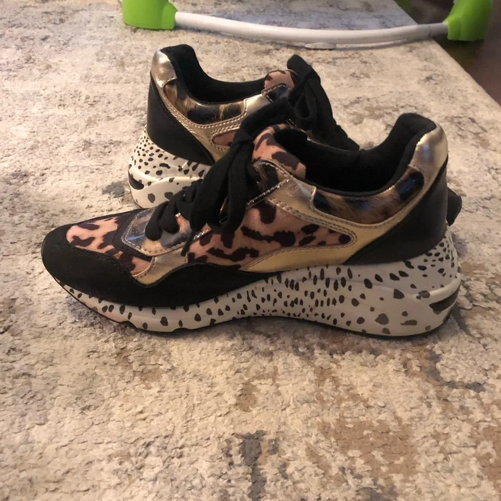 Steve Madden Bena Cheetah Print Wedge Sneakers - Picture 2 of 12